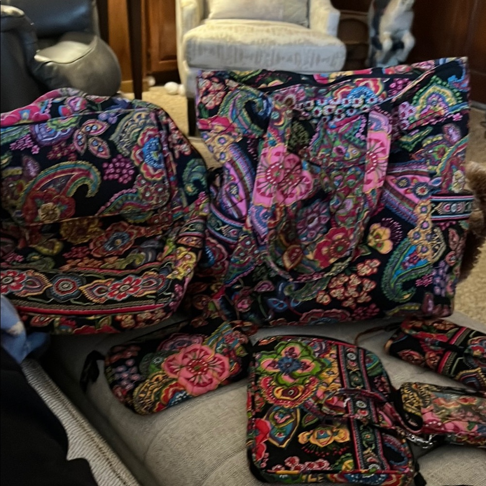 Colorful Paisley Print Bag Set